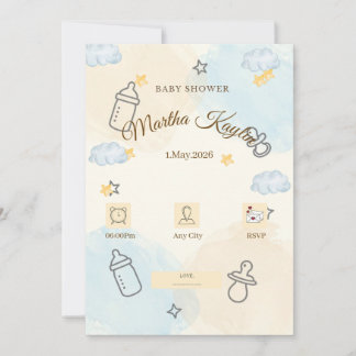 Minimale babyshower uitnodiging