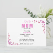 Minimale babyshower uitnodiging voor meisje (Staand voorkant)