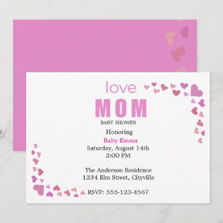 Minimale babyshower uitnodiging voor meisje