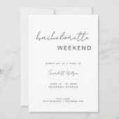 Minimale bachelorette Weekend Invite + reisroute Kaart (Voorkant)