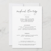 Minimale bachelorette Weekend Invite + reisroute Kaart (Achterkant)