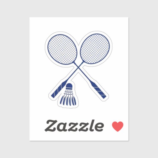 Minimale Badminton Rackets Shuttle Cock Vogeltje B Sticker (Vel)