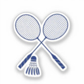 Minimale Badminton Rackets Shuttle Cock Vogeltje B Sticker (Voorkant)