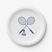 Minimale Badminton Rackets Shuttlecock Birdie Papieren Bordje (Voorkant)