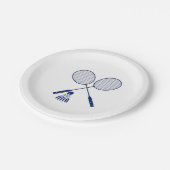 Minimale Badminton Rackets Shuttlecock Birdie Papieren Bordje (Gekanteld)