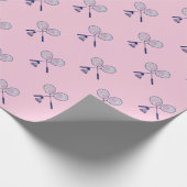 Minimale Badminton Rackets Shuttlecock Birdie Pink Cadeaupapier (Hoek)