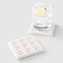 Minimale Badminton Rackets Shuttlecock Birdie Stenen Onderzetter