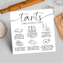 Minimale Bakkerij Quiche Taart Care Instructies Vierkante Visitekaartje