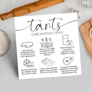 Minimale Bakkerij Quiche Taart Care Instructies Vierkante Visitekaartje