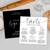 Minimale Bakkerij Quiche Taart Care Instructies Vierkante Visitekaartje