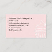 Minimale bakkerij roze moderne script cupcake visitekaartje (Achterkant)