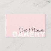 Minimale bakkerij roze moderne script cupcake visitekaartje (Voorkant)