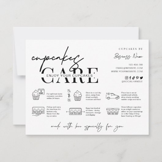 Minimale bakkerij voor Cupcake-Kaart Hartelijk dan Bedankkaart (Voorkant)