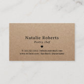 Minimale bakkerij voor gebak met gebak Rustic Kraf Visitekaartje (Achterkant)
