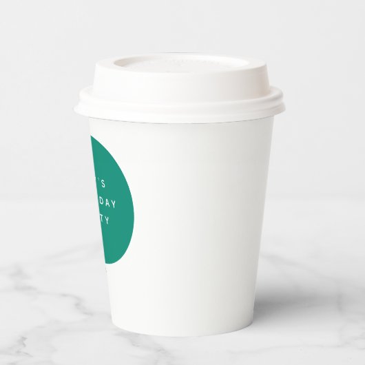 Minimale ballon | Groene Kind Birthday Party Papieren Bekers (Links)