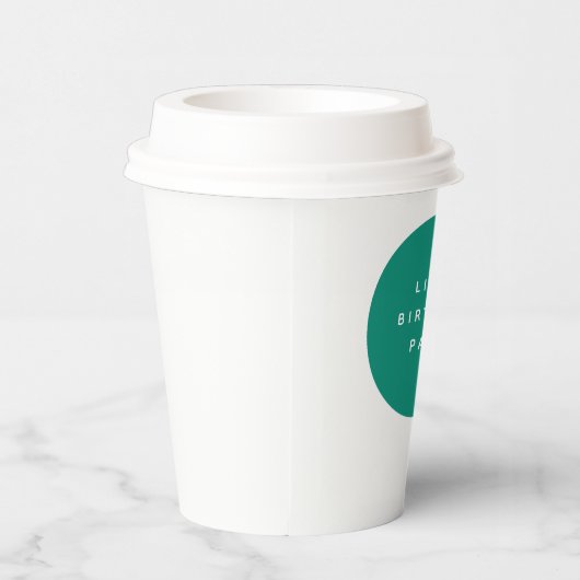Minimale ballon | Groene Kind Birthday Party Papieren Bekers (Rechts)