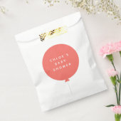 Minimale ballon | Koraalroze Baby shower Bedankzakje (Gezegeld)