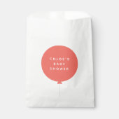 Minimale ballon | Koraalroze Baby shower Bedankzakje (Voorkant)