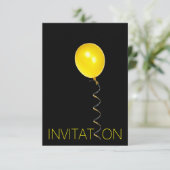 Minimale Ballon Yellow Black Vip Party Kaart (Staand voorkant)