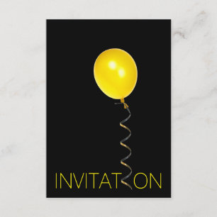 Minimale Ballon Yellow Black Vip Party Kaart