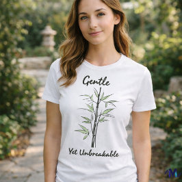 Minimale Bamboe Lijnkunst – Kalm Sterke Natuur T-shirt