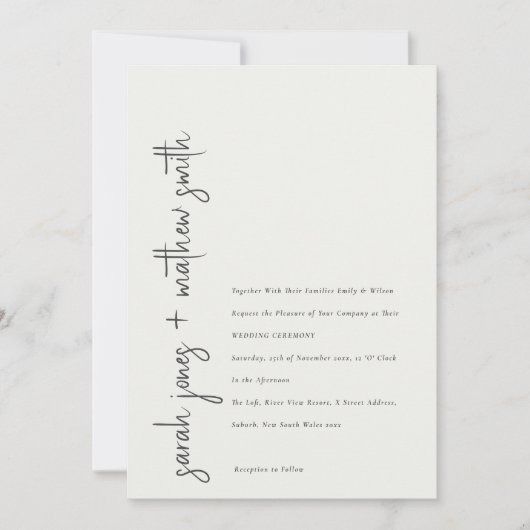 Minimale band tussen zwart en wit script kaart (Voorkant)