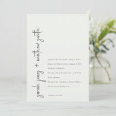 Minimale band tussen zwart en wit script kaart (Staand voorkant)