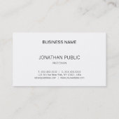 Minimale bandbreedte Moderne professionele legant  Visitekaartje (Achterkant)