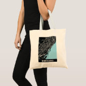 Minimale Barcelona-kaart Tote Bag (Voorkant (product))