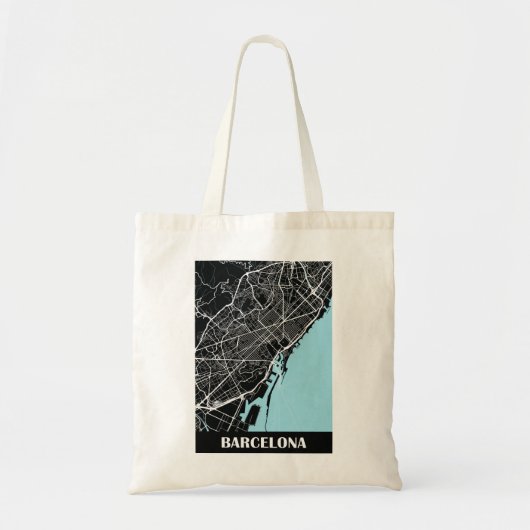 Minimale Barcelona-kaart Tote Bag (Voorkant)