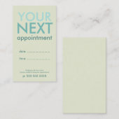 Minimale Basic Appointkaart in Eggshell & Cyan Afsprakenkaartje (Voorkant / Achterkant)