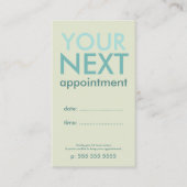 Minimale Basic Appointkaart in Eggshell & Cyan Afsprakenkaartje (Voorkant)