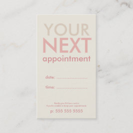Minimale Basic Appointkaart in zwart-wit en roze Afsprakenkaartje