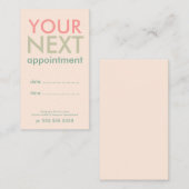 Minimale Basic Appointment Card in roze Olive Gree Afsprakenkaartje (Voorkant / Achterkant)