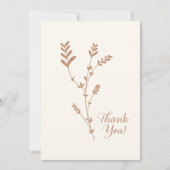 Minimale basis eenvoudige wilde bloem beige bedankkaart (Voorkant)
