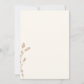 Minimale basis eenvoudige wilde bloem beige bedankkaart (Achterkant)