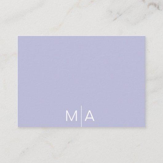 Minimale basis-periwinkle bruiloft receptie informatiekaartje (Achterkant)