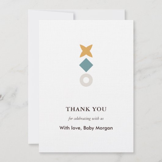 Minimale Bauhaus Baby Shower Bedankkaart (Voorkant)