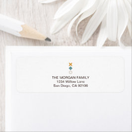 Minimale Bauhaus baby shower retouradreslabels Etiket