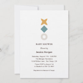 Minimale Bauhaus baby shower uitnodiging