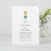 Minimale Bauhaus baby shower uitnodiging (Staand voorkant)
