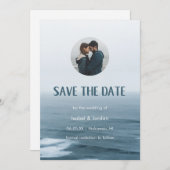 Minimale Beach Wedding Photo Save the Date (Voorkant / Achterkant)