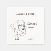 Minimale Beagle Cheers Hart Hond Bruiloft Servet (Voorkant)