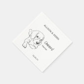 Minimale Beagle Cheers Hart Hond Bruiloft Servet (Hoek)