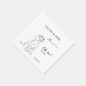 Minimale Beagle Ik doe te hart hond bruiloft Servet (Hoek)