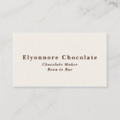 Minimale Bean to Bar-chocoladefabrikant  Visitekaartje (Voorkant)