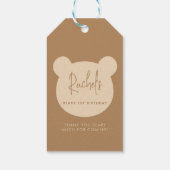 Minimale Beary Eerste Verjaardag Dank u Cadeaulabel (Achterkant)