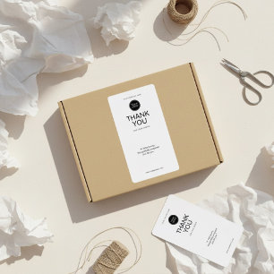 Minimale bedank-verzendlabel met logo  etiket
