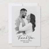 Minimale bedankkaart bruiloft zwart-wit save the date (Voorkant)