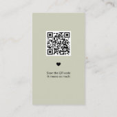 Minimale bedankkaart met QR-code  Informatiekaartje (Achterkant)